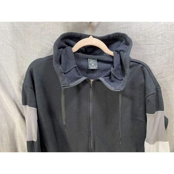 Nike Sweater Adult Extra Small Black Full Zip Long Sleeves DRI‎ FIT Hoodie Mens. - Picture 2 of 8